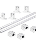 8Mm By 900Mm Linear Motion Rod Guide Set With 4 SCS8UU Bearings And 4 SK8 Aluminum Rail Supports For CNC And DIY Craft Tools