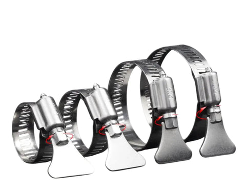 Beefy 10 Pack 304 Stainless Steel Hose Clamps 19 To 29mm Adjustable Thumb Screw Key Type For Plumbing Automotive Machinery Rust Resistant And Easy Grip