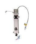 DLFZWB 7,500 lb A-60 tandem hydraulic disc brake actuator, inner slide trailer coupling, side view, silver metal