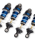 Mini Maxx Aluminum GTR Long Shocks Blue 4 Pack For RC Cars And Buggies With PTFE Bodies, Larger Oil Capacity, TiN Shafts