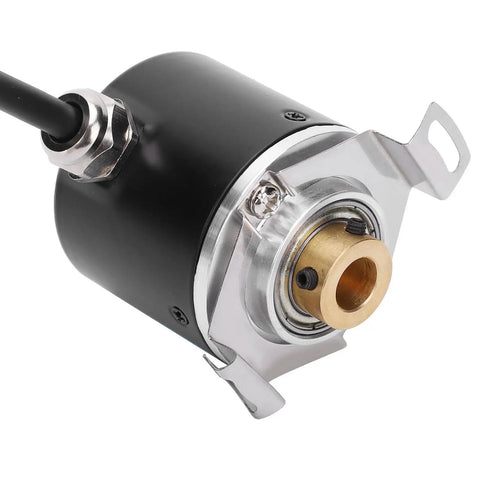 Two Phase Hollow Shaft Incremental Rotary Encoder 3000 To 6000 RPM DC 5 To 24V With 5 Point 7 Foot Cable Industrial Automation Sensor For Motors CNC Robotics Lightweight Durable Easy Install, hollow shaft view