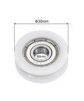 U608ZZ Nylon Pulley U Groove Ball Bearing 8x30x10mm Shielded Wheel Built Tough For Small Machinery, front view with dimensions