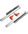 Heavy Duty Full Extension Cabinet Drawer Slides Undermount Style With Ball Bearings and orange installation clips.