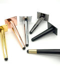 Heavy Duty Metal Furniture Legs 4 Pack Cone Shape Caster Wheels For Couches, silver gold rose chrome black finishes