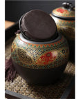 Super Sleek Large Ceramic Tea Canister With Airtight Lid for Loose Tea Leaves Coffee Beans and Candy Kitchen Food Storage Jar with lid.