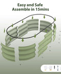 Raised Garden Bed Kit 4x2x1 Ft Beefed Up Galvanized Planter Box With Safety Edging For Outdoor Gardens assembly illustration