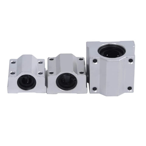 Linear Motion Bearing Slides SCS10UU SCS12UU SCS16UU 10mm 12mm 16mm Length For CNC Parts And 3D Printer Builds Inside Diameter 12mm Pro Grade Precision Smooth Low Friction Guide Rails, three aluminum bearing blocks