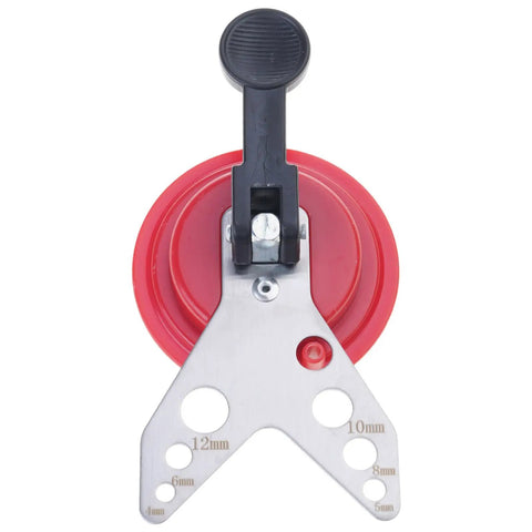 Granite Drill Guide with Suction Base for Precise Hole Drilling and Smooth Surfaces, Pro Grade Alloy and PP Construction, top view