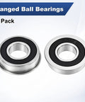 2 Pack FR8-2RS Flanged Ball Bearings 1/2 x 1-1/8 x 5/16 In Double Rubber Shielded Chrome Steel GCr15 Heavy Duty Workhorse