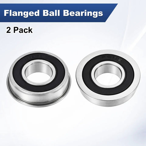 2 Pack FR8-2RS Flanged Ball Bearings 1/2 x 1-1/8 x 5/16 In Double Rubber Shielded Chrome Steel GCr15 Heavy Duty Workhorse