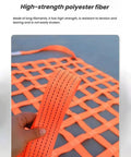 Heavy Duty Reusable Cargo Net With Reinforced Straps For Safe Hoisting And Transport 3 Ton Capacity 240 By 240 Cm Grid 15 Cm Mesh Durable Polyester