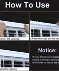 How to use Heavy Duty 2 Inch Clear Blind Valance Clips For Wood Or Faux Wood Horizontal Blinds installation process, step-by-step.