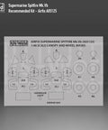 1/48 Scale Spitfire Mk Vb Canopy And Wheels Mask Set For Airfix A05125 showing detailed paper mask layout