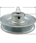AB400 One Half Inch Bore Single Groove Web Sheave V Belt Pulley Four Inch Outer Diameter Carbon Steel Motor Pulley, side view