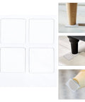 Eight Pack Non Slip Silicone Furniture Feet Pads displaying transparent design for chair legs and sofas, protecting floors and reducing noise.