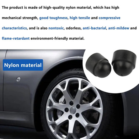 Top Notch Assorted 150 Piece Screw Cap Kit M4 To M12 Sizes Heavy Duty Protective Covers For Outdoor Bolts And Nuts Rugged Weather Resistant Fastener Guards Lockdown Secure Fit on a car wheel.