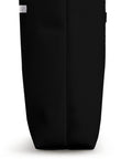 Side view of black Paddling Tote Bag For Dragon Boat Crew And Paddlers With Rotating Extend Pull Repeat Design 16 By 16 Inch Lightweight Tote