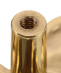 Luxurious Vintage Brass Bow Drawer Handles For Furniture And Boxes. Small gold brass threaded pull close-up.