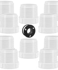 Bulk 10 Pcs PVC Pipe Fittings Set Male To Female Thread Reducer Bushings Three Quarters Inch To One Half Inch White