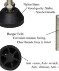 4 Pieces Adjustable Furniture Leveling Feet Swivel 40xM8x50mm, nylon base, hanger bolt, anti-slip, anti-noise features.