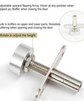 360 Degree Concealed Pivot Door Hinge Set Built Like A Tank With Heavy Duty Rotation Aluminum Alloy Construction Corrosion Resistant Adjustable Shaft For Precise Door Alignment Mounting Hardware Included showing adjustable shaft and buffer mechanism