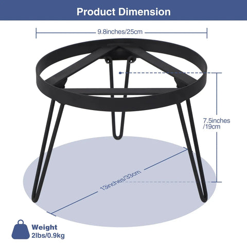 Image displaying dimensions of Folding Campfire Tripod For Cooking, Portable Camping Tripod Stand For Bonfire Fire Pit.