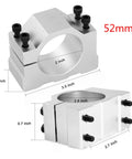 Built Tough 500W Air Cooled Cnc Spindle Motor Delivers Knockout 12000 Rpm Power Comes With Slick Speed Controller And Rock Solid Er11 Cutter Kit For Dead Simple Milling, 52mm aluminum spindle mount with dimensions labeled.