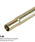 Durable Steel Tube For Five Eighth Inch Thread Rod Ends, Seven Eighths Inch Outer Diameter, Thirteen Inch Length, Zinc Plated For Corrosion Resistance, Dual Right Hand And Left Hand Threads For Quick Length Adjust, Knurled Grip For Easy Spinning, threaded tube end