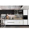 Gold Self Stick Push Pull Furniture Handles 10 Pack For Cabinets Drawers Wardrobes ABS Plastic No Drill Install Easy Grip Upgrade For Home Kitchen And Living Room on white kitchen cabinets