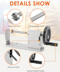 CGOLDENWALL 3-in-1 manual tornado potato slicer with stainless steel components and black handle, full view