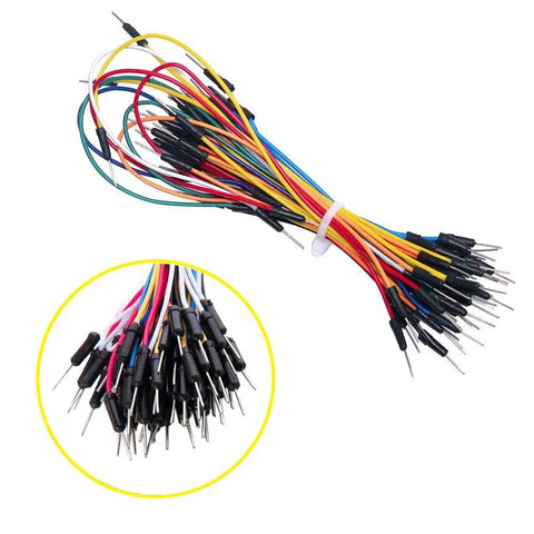Hella Solid Breadboard Jumper Wire Kit Featuring 14 Assorted U Shaped Cables And Flexible Male To Male Solderless Wires in colorful assortment.