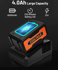 21V 4.0Ah Li-ion battery and charger for Cordless One Half Inch Impact Wrench Kit With 260 Ft Lbs Torque And 3700 RPM