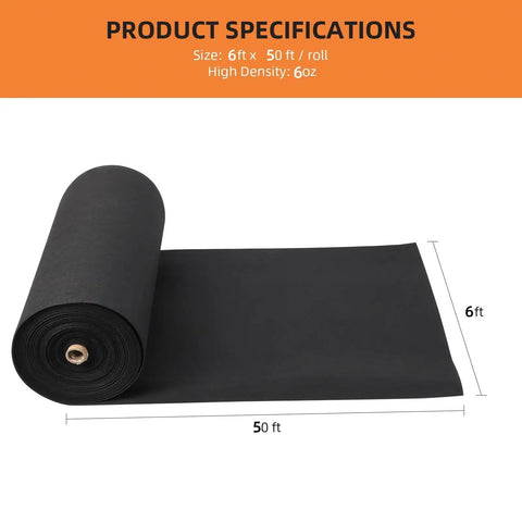 Tough As Nails Geotextile Fabric For Driveways And Erosion Control 6 Ft By 50 Ft 6 Oz Non-Woven PP Drainage Fabric Roll