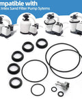 All In One Sand Filter Pump Seal Kit With Gasket Set Air Release Valve And O Rings For Intex Sand Filter Pumps Replacement Parts Kit For Quick No Fuss Repairs Durable Black, black O-rings and vent valve