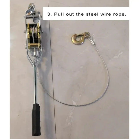 Manual Winch With Steel Wire Rope Gear Cargo Tensioner For Lifting And Pulling No Power Required Off Grid 1 To 4 Ton