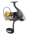 Side view of Stella SW D Spinning Reels With XX Tough Drag Technology For Saltwater Fishing Durability and Smooth Performance.