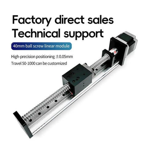 Real Smooth 450mm CNC Linear Guide Rail Actuator System for Single Axis Motion Control with Ball Screw, showcasing precision engineering.