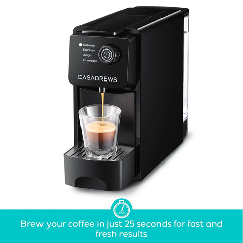 Compact 20 Bar Espresso Machine for Nespresso Original Pods, Mini Coffee Maker With 21 Oz Removable Water Tank, Sleek Black