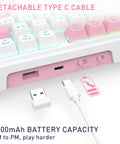 Beast Mode Full Size Gaming Keyboard With Real Gasket Mount And Dope Rgb Backlighting showing Type C cable port and wireless adapter.