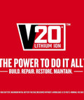 20V Max Impact Driver Kit With One Quarter Inch Chuck 2800 RPM 1460 Inch Pounds Torque Quick One Handed Bit Changes LED Work Light