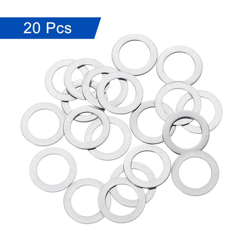 Twenty Piece M10 Flat Washers Built Different With Solid 304 Stainless Steel Measuring Ten By Sixteen Millimeters As Reliable Spacers For Auto Bolts And Shop Rigs.