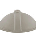 Oval undermount white porcelain sink underside view, brushed nickel drain, by Glacier Ice, 14 x 17.5 x 6.5 inches dimensions.