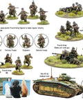 Bolt Action French Army Starter Army 1 To 56 Scale Tabletop Miniatures Plastic Paintable WWII Soldiers Set with tank and infantry