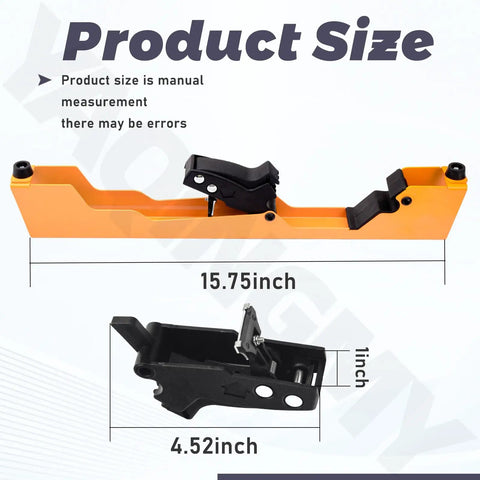Heavy Duty Miter Saw Mounting Brackets Kit With Lever Release Clips And Screws showing product dimensions
