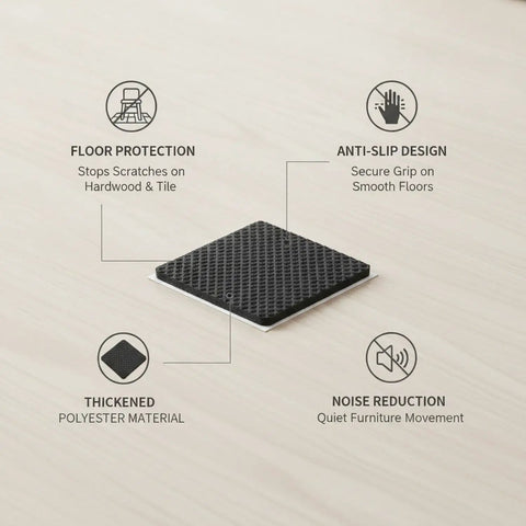 Thickened Furniture Leg Caps Protectors For Hardwood And Tile Floors showing anti-slip and noise reduction features.