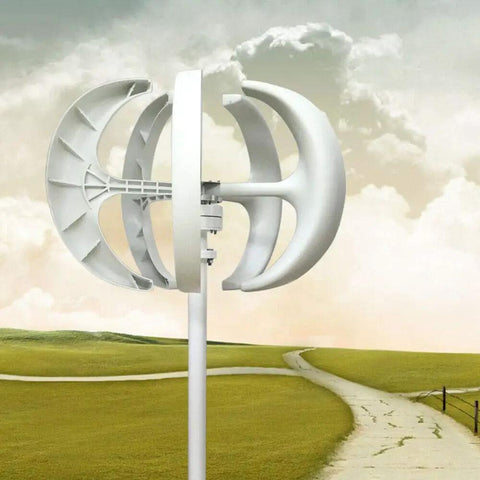 600W Lantern Type Vertical Wind Turbine With 5 Nylon Blades, Controller, And Flange Plate for Marine Boats and Solar Hybrid Street Lighting