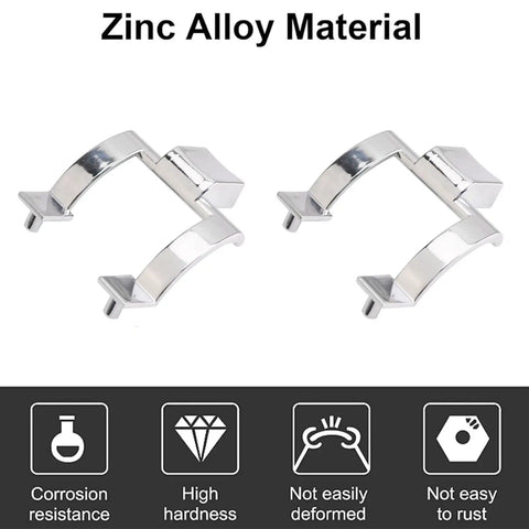 Heavy Duty Zinc Alloy Shower Door Handle Replacement Kit Slick Chrome Finish towel bar brackets set with tough as nails design.