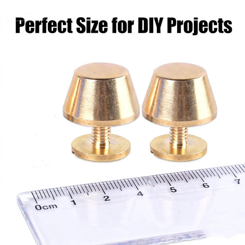 Top Shelf Solid Brass Nailhead Studs With A Killer Gold Shine Featuring No Fuss Flat Head Screw Back Rivets Made For Heavy Duty Leather Handbag Fixes And Smooth Diy Craft Projects That Truly Deliver, 12mm rivets with hex screws.
