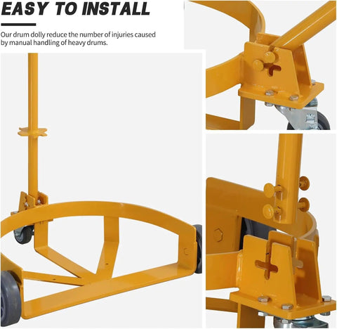 Heavy Duty 55 Gallon Drum Dolly And Oil Barrel Cart Featuring Smooth Swivel Wheels And Secure Brakes Hella Tough 1200 Pound Capacity Steel Workhorse For Moving Waste Barrels Like A Champ