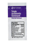 Front view of First Aid Only triple antibiotic ointment sachet, 0.5 g